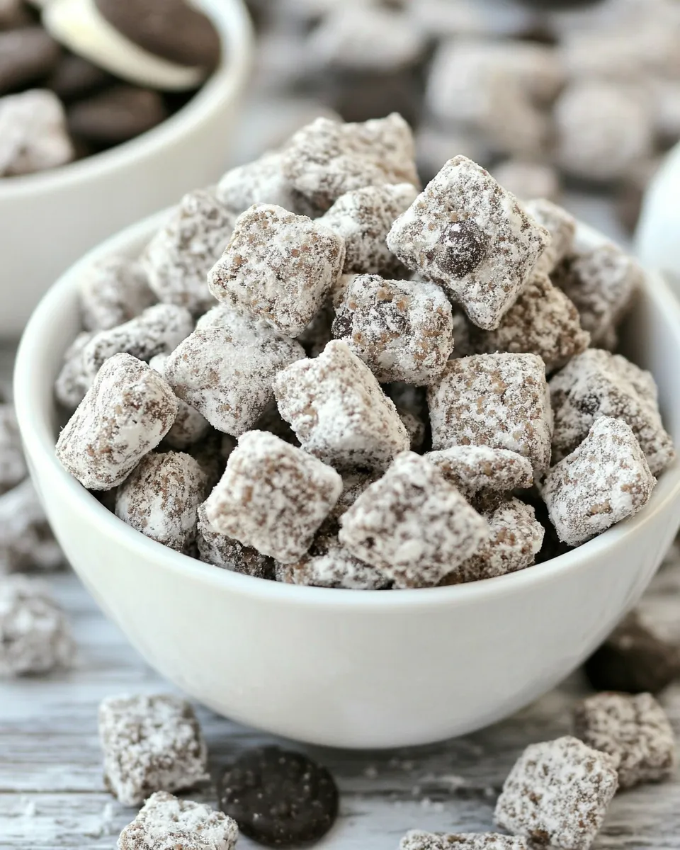 Homemade Cookies and Cream Muddy Buddies photo