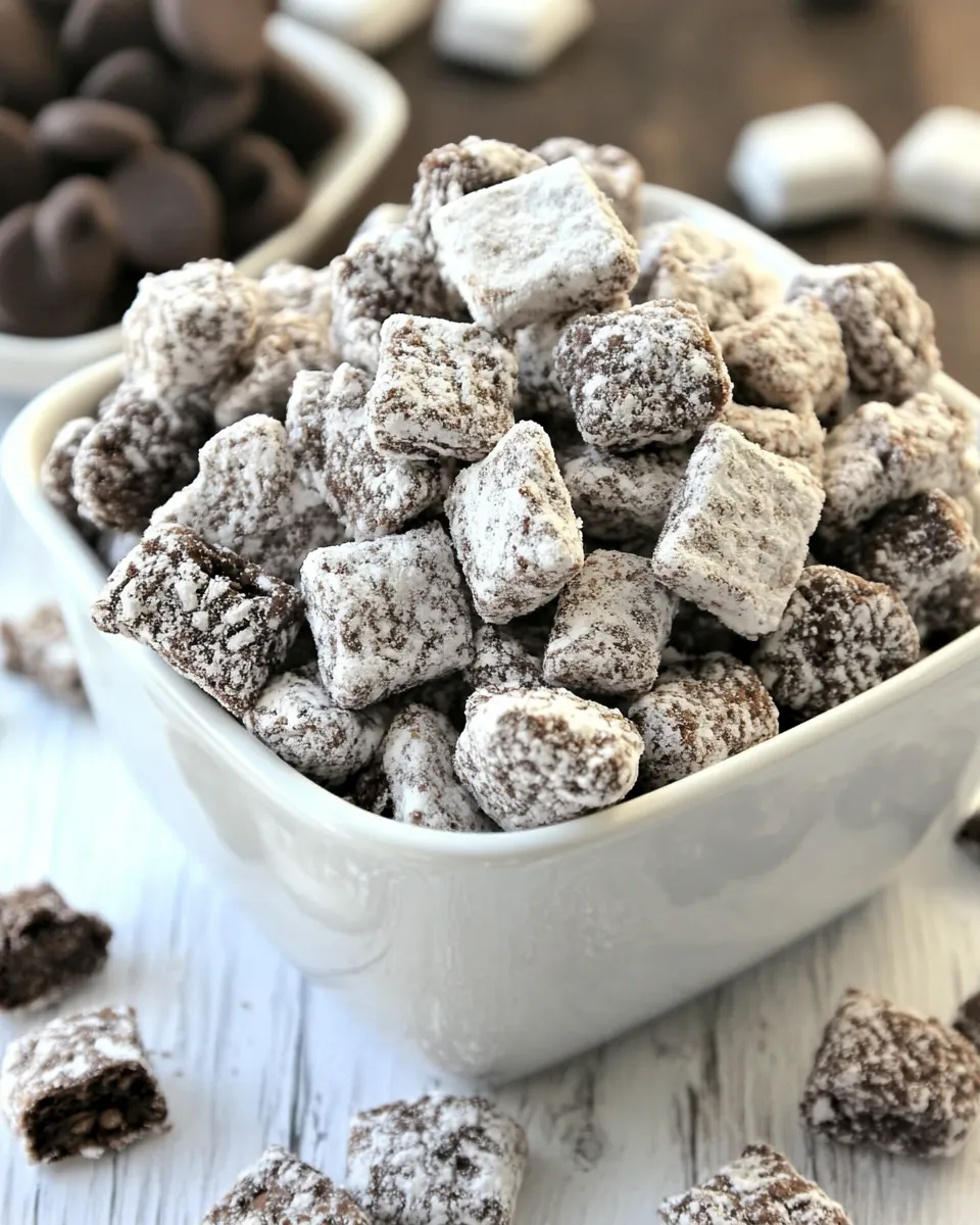 Delicious Cookies and Cream Muddy Buddies food shot