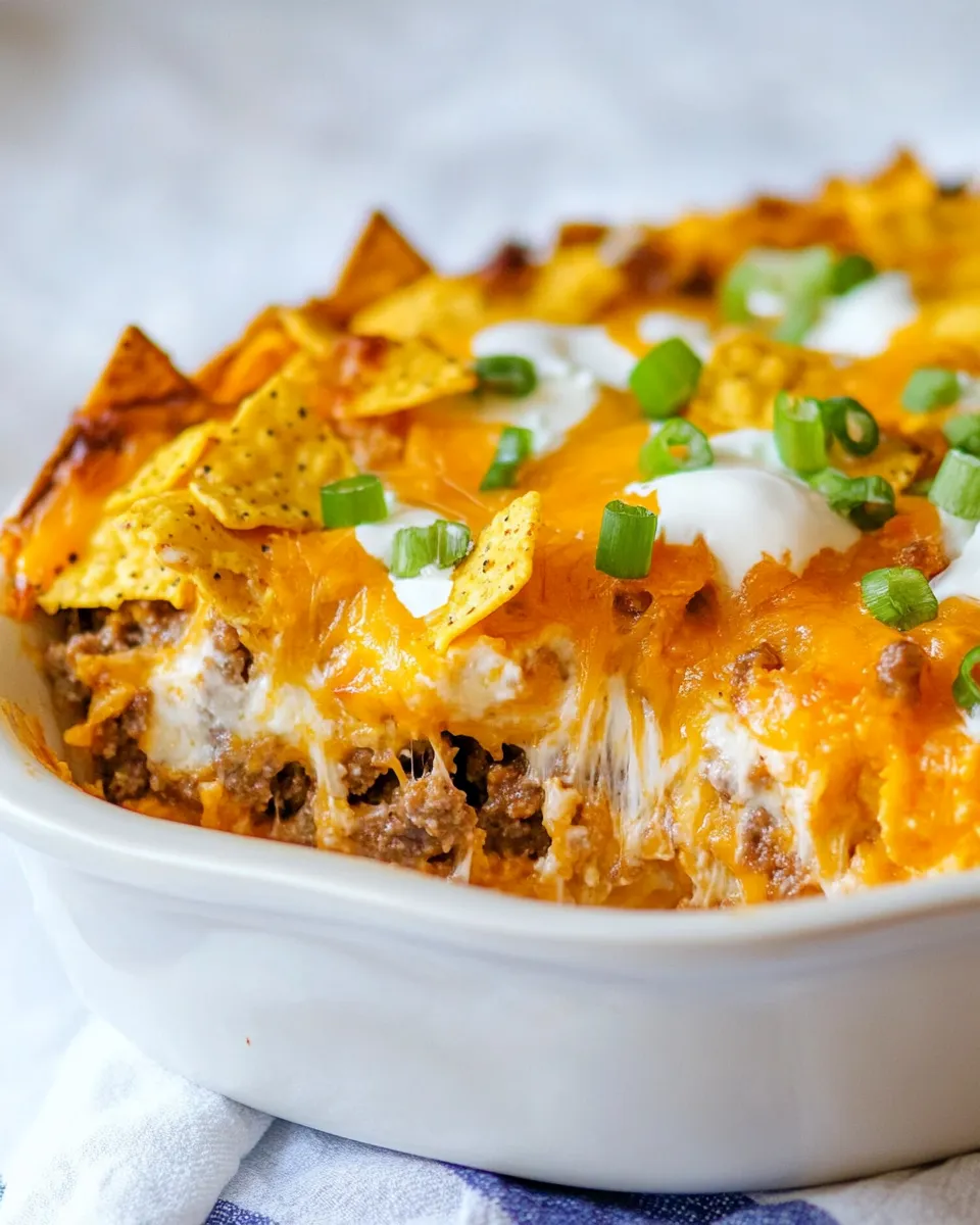 Easy Cool Ranch Dorito Casserole food shot