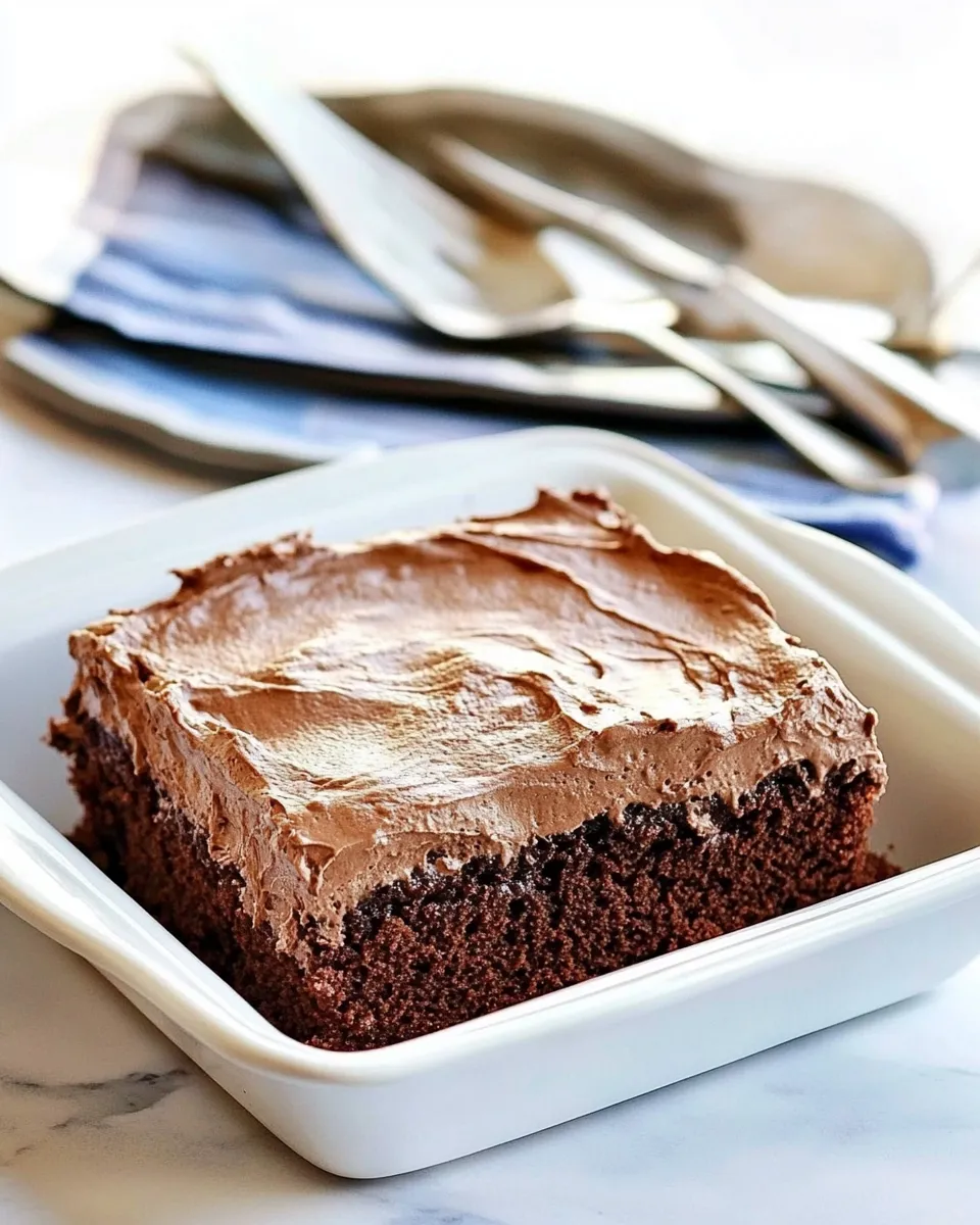 Easy Cracker Barrel Double Chocolate Fudge Coca-Cola Cake food shot