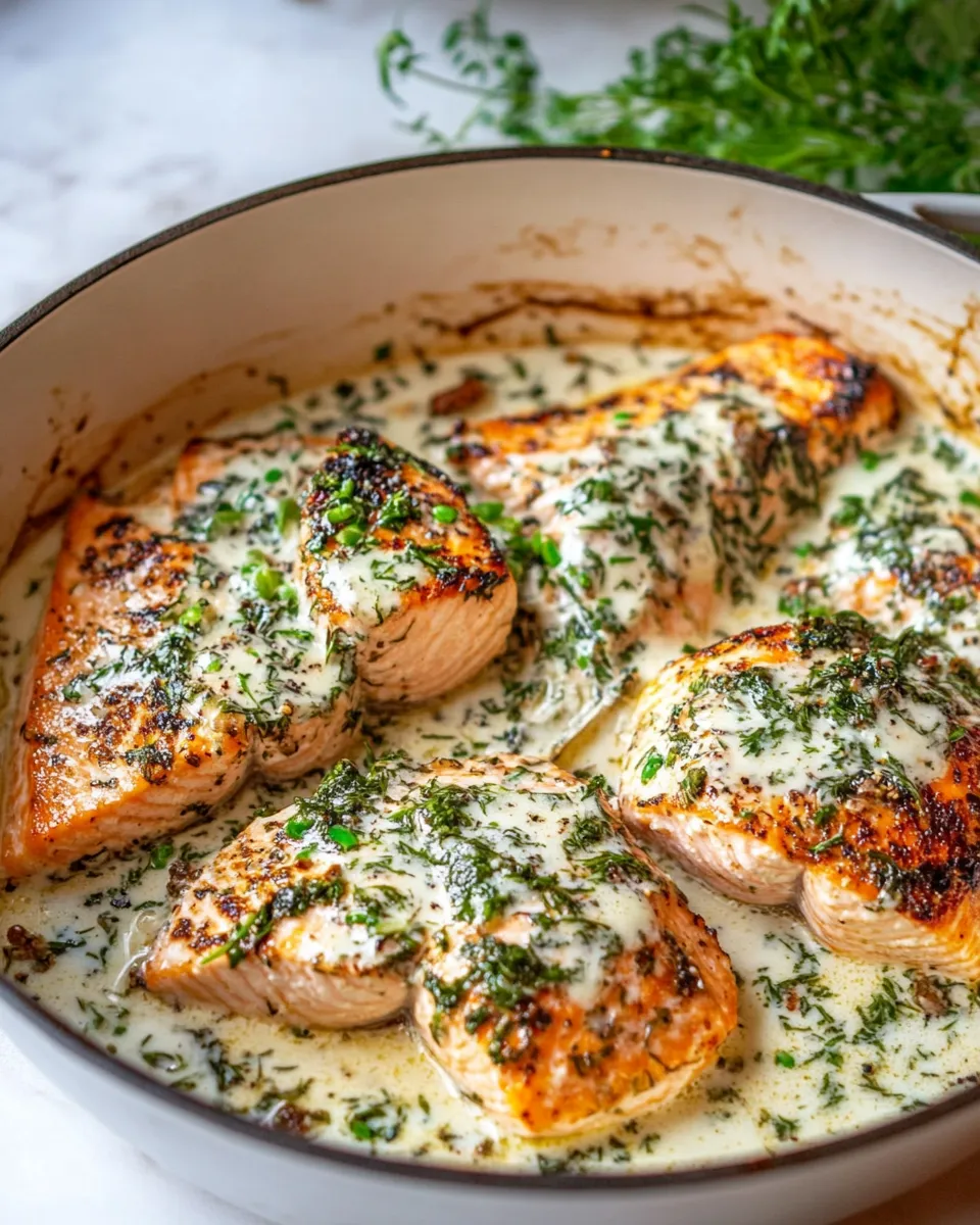Easy Creamy Garlic Butter Baked Salmon. image