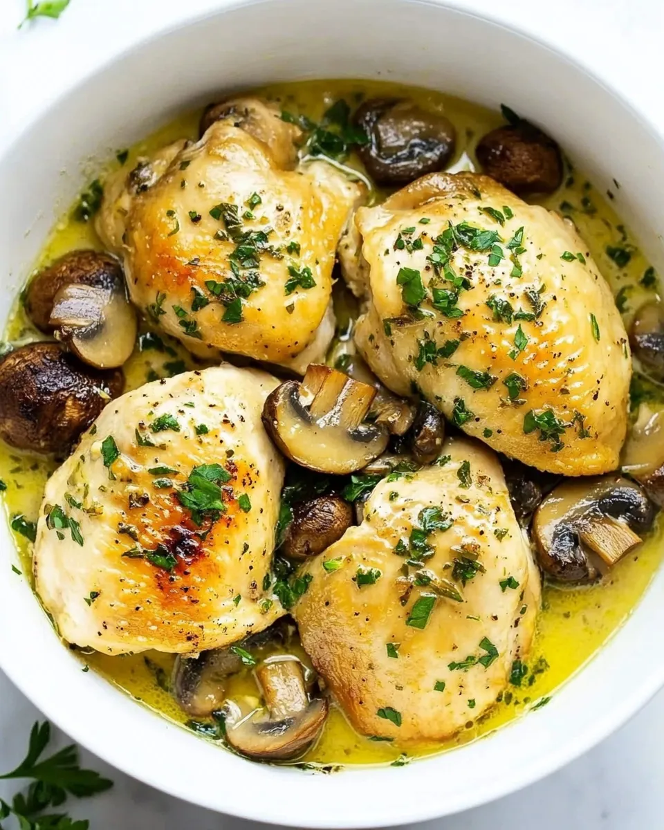 Easy Creamy Garlic Mushroom Chicken (Instant Pot) food shot