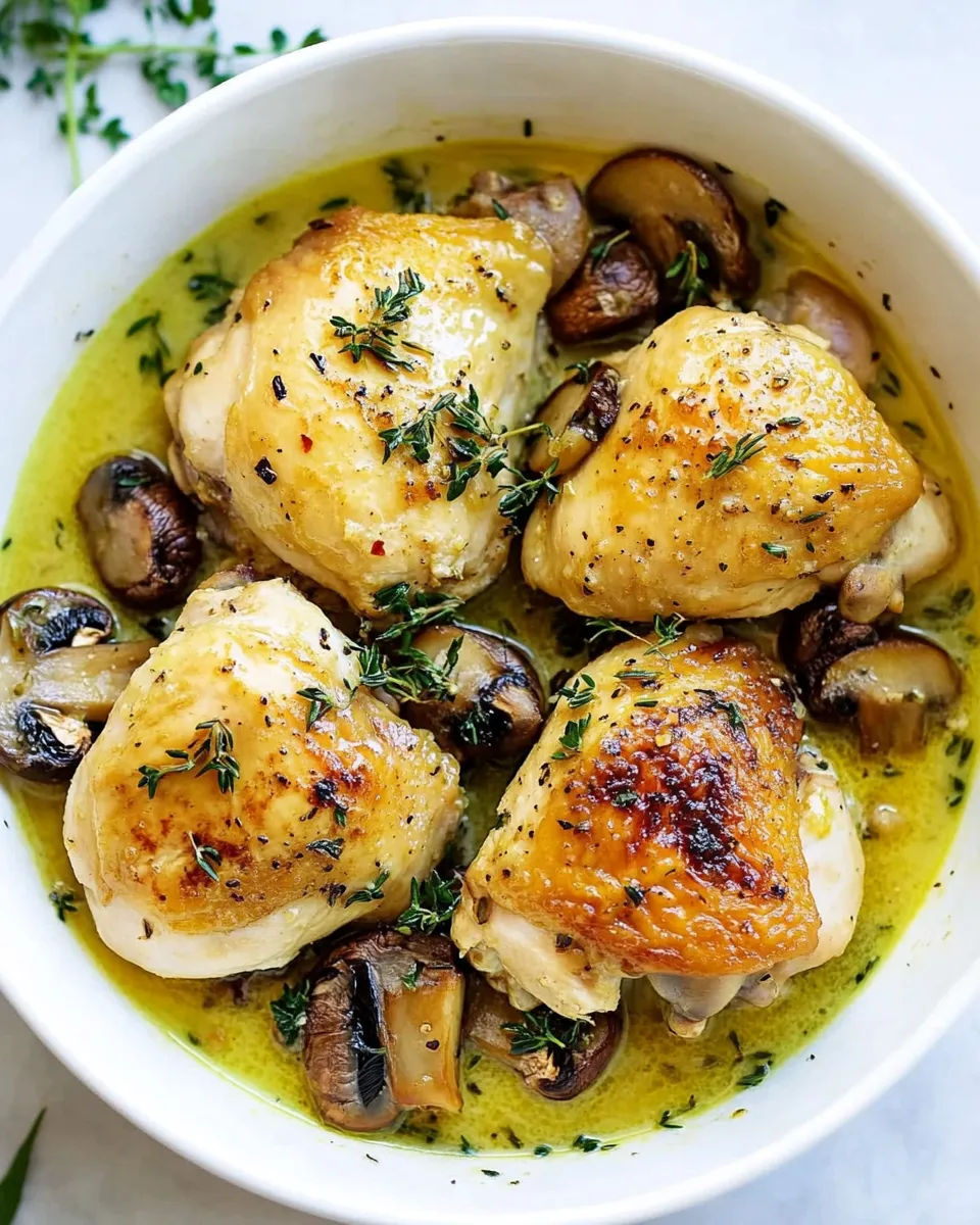 Delicious Creamy Garlic Mushroom Chicken (Instant Pot) plate image