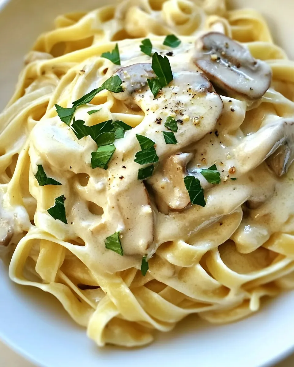 Delicious Creamy Garlic Mushroom Pasta picture
