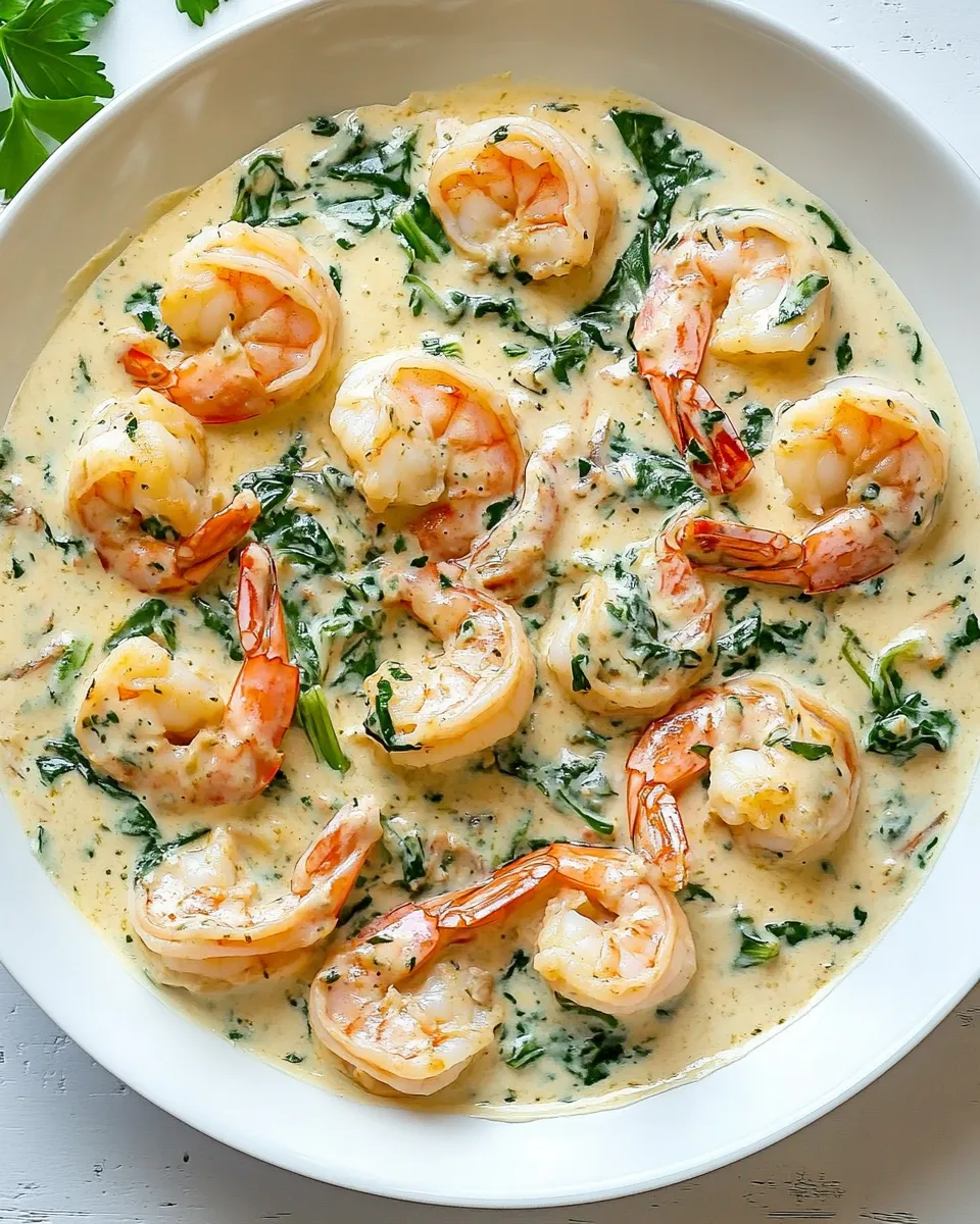 Classic Creamy Parmesan and Spinach Shrimp dish photo