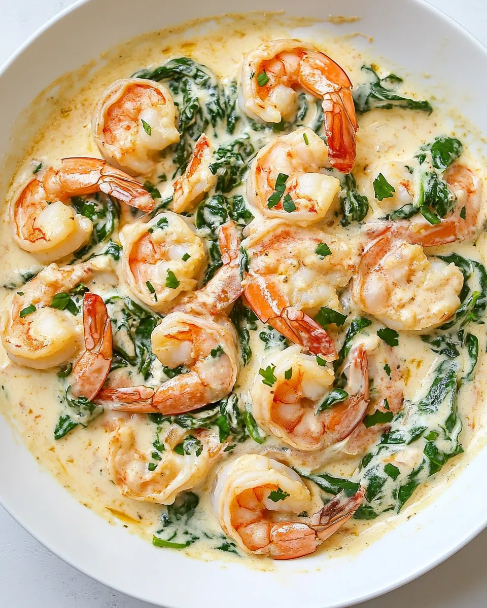 Delicious Creamy Parmesan and Spinach Shrimp image