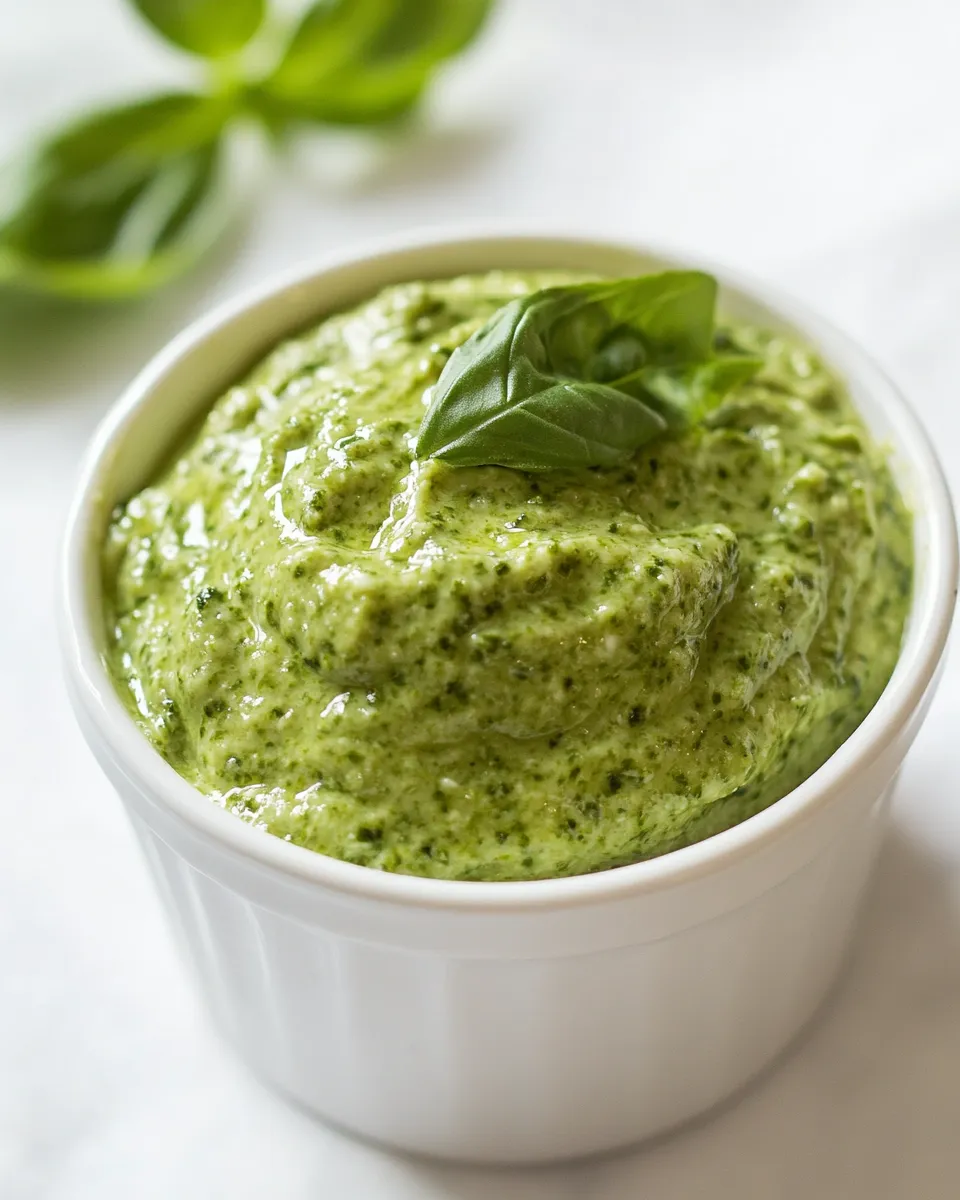 Homemade Creamy Pesto Sauce recipe photo