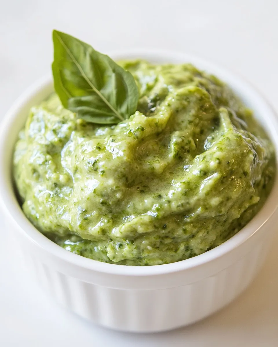 Delicious Creamy Pesto Sauce plate image