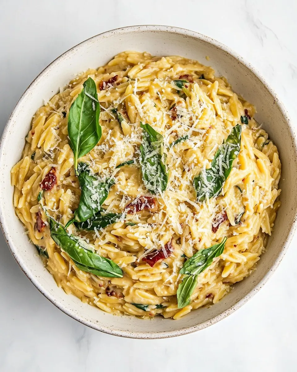 Delicious Creamy Tuscan Orzo dish photo