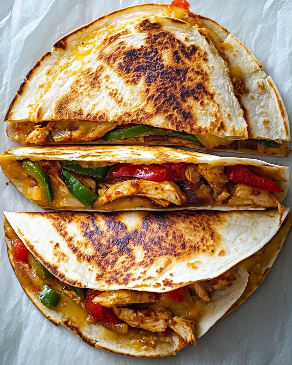 Homemade Crispy Baked Chicken Fajita Quesadillas photo