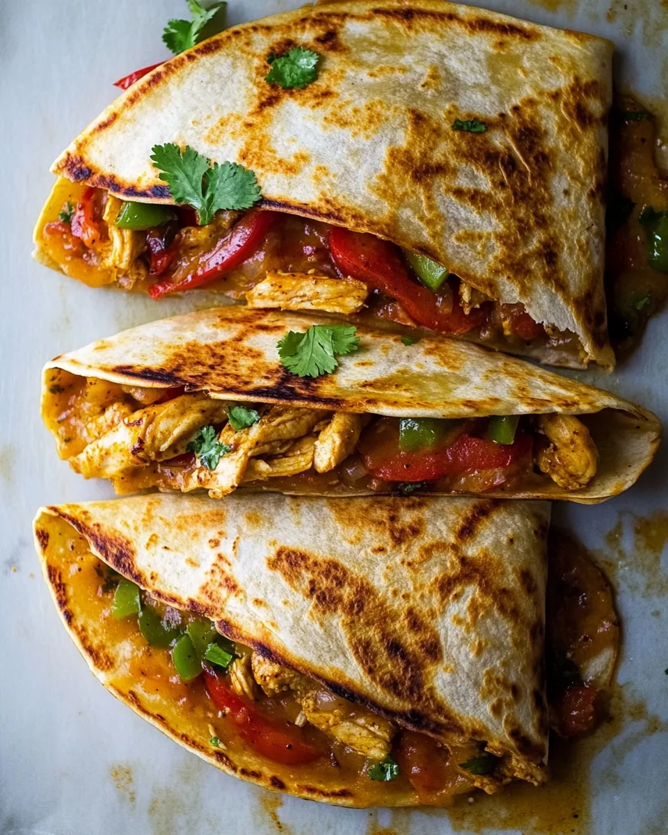 Easy Crispy Baked Chicken Fajita Quesadillas recipe photo