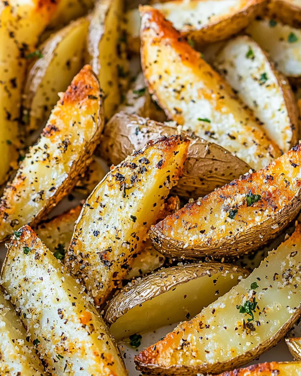 Classic Crispy Baked Garlic Parmesan Potato Wedges dish photo