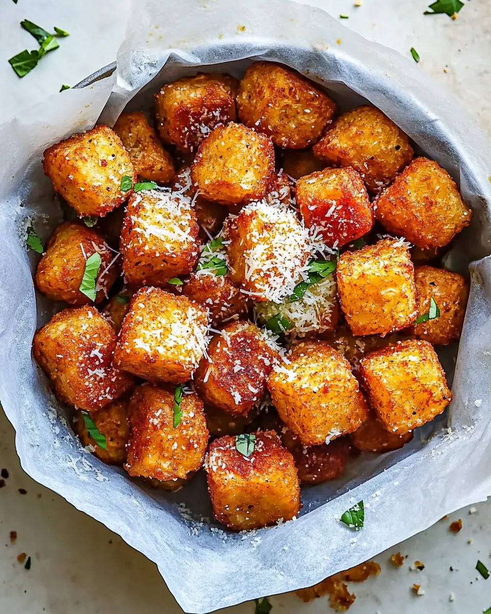 Delicious Crispy Baked Parmesan Tater Tots. picture