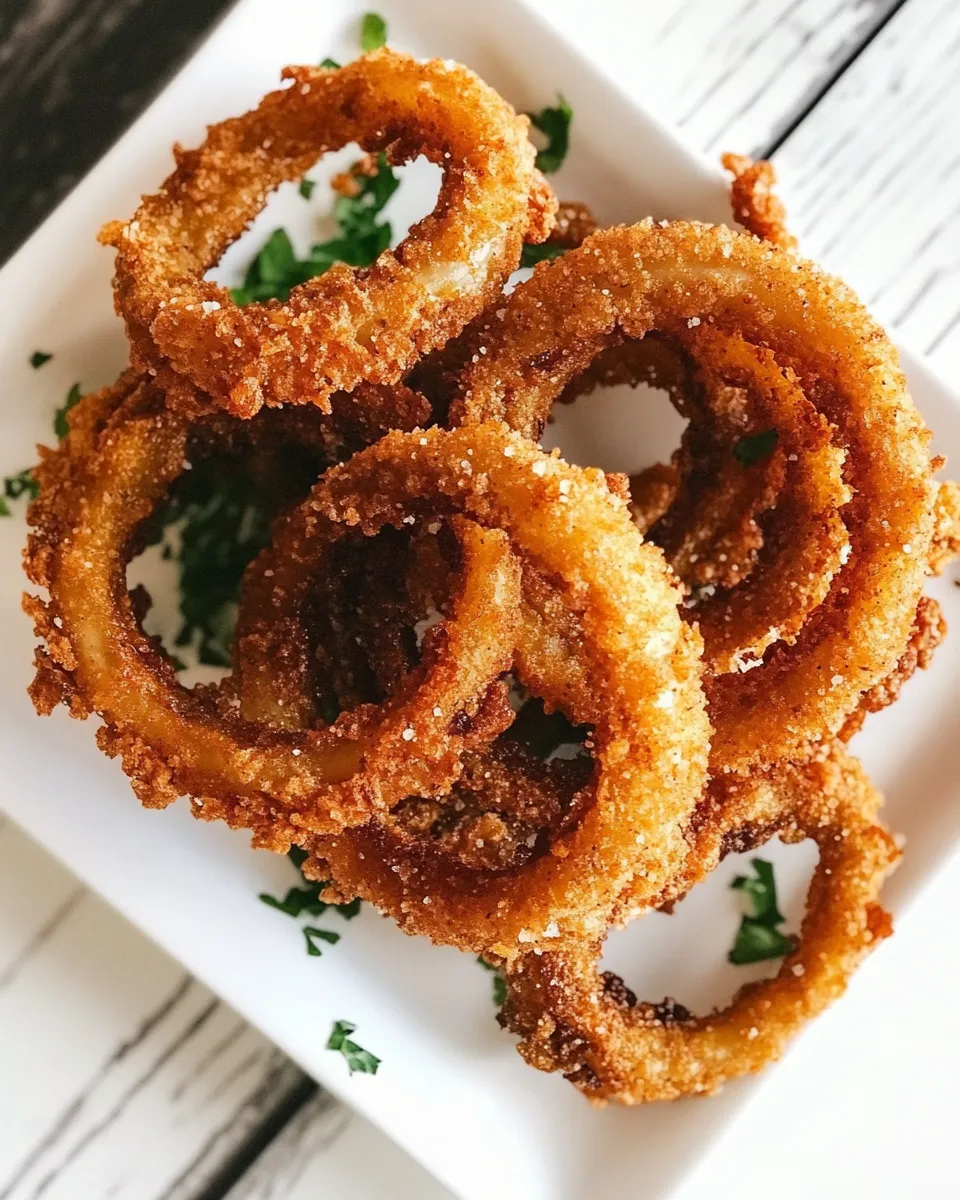 Delicious Crispy Onion Rings (Baked or Fried!) food shot