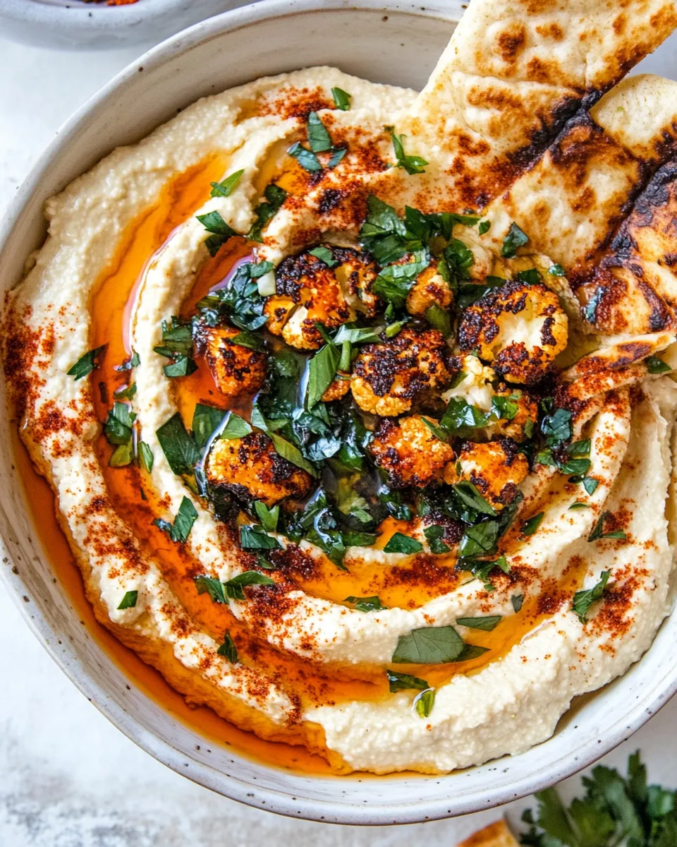 Classic Crispy Roasted Cauliflower Hummus. dish photo