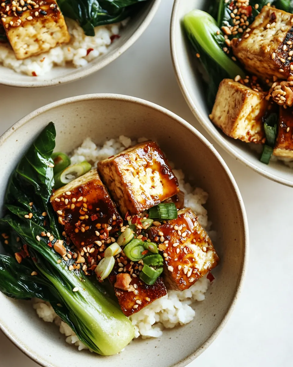 Classic Crispy Tofu Bowls with Sesame Bok Choy image