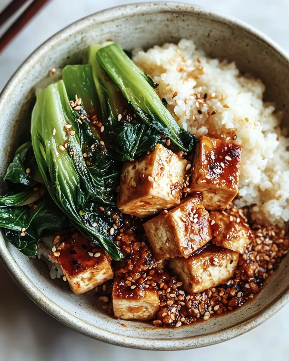 Easy Crispy Tofu Bowls with Sesame Bok Choy recipe photo