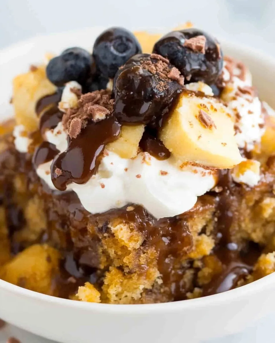 Delicious Crock Pot Elvis Pudding Cake food shot