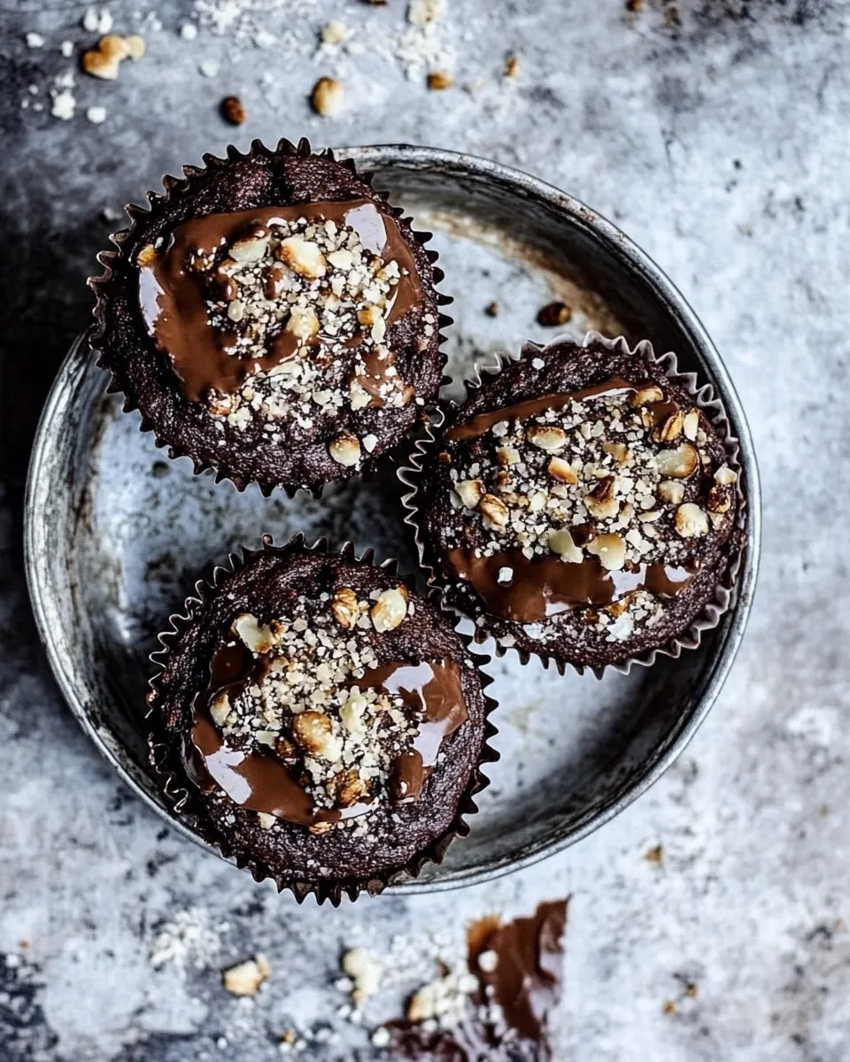 Easy Double Chocolate Coconut oil Zucchini Muffins with Caramelized Buckwheat. dish photo