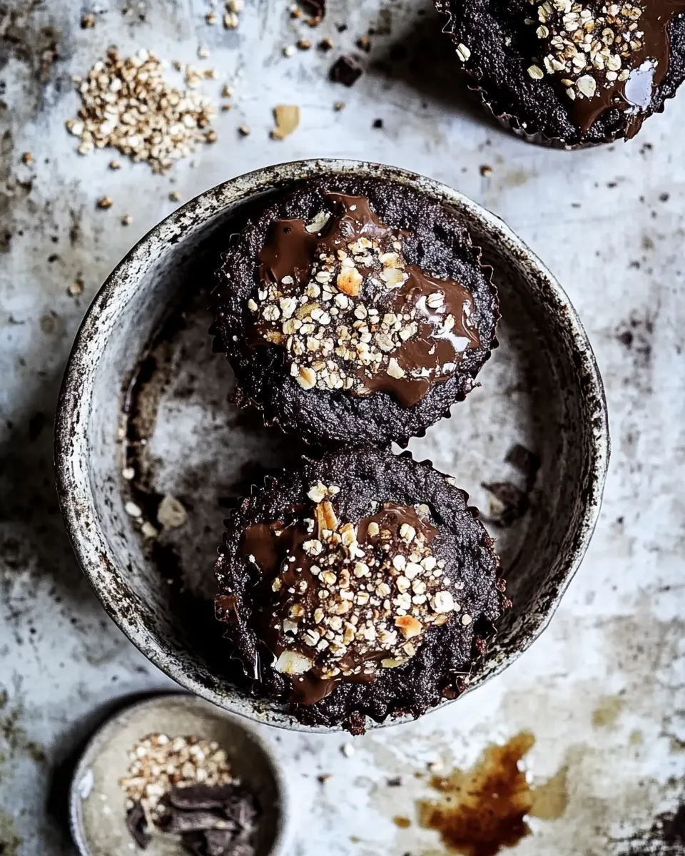 Quick Double Chocolate Coconut oil Zucchini Muffins with Caramelized Buckwheat. image