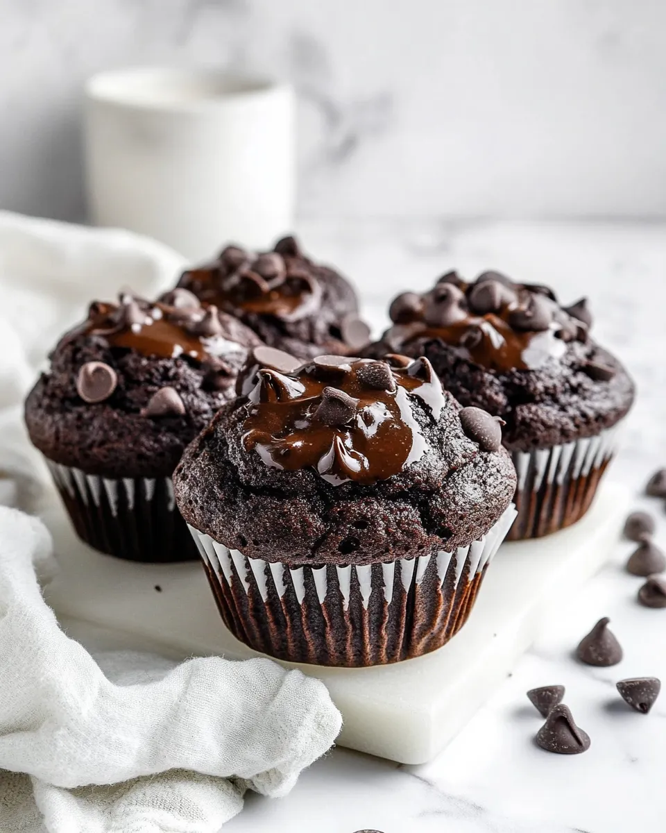 Homemade Double Chocolate Muffins photo
