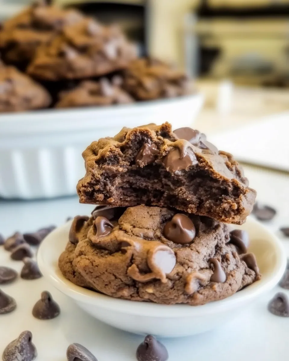 Easy Double Chocolate Pudding Cookies recipe photo