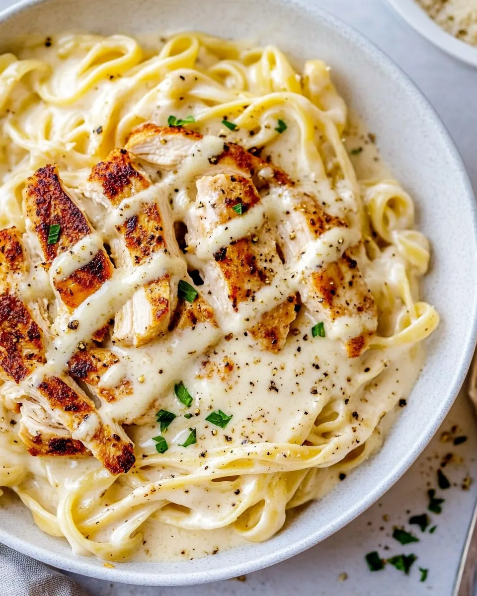 Quick EASY Chicken Alfredo Recipe food shot