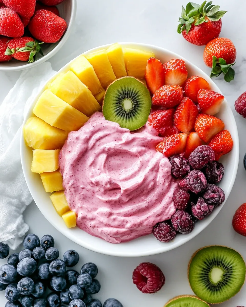 Delicious Easy Fruit Dip (2 Ingredients) food shot