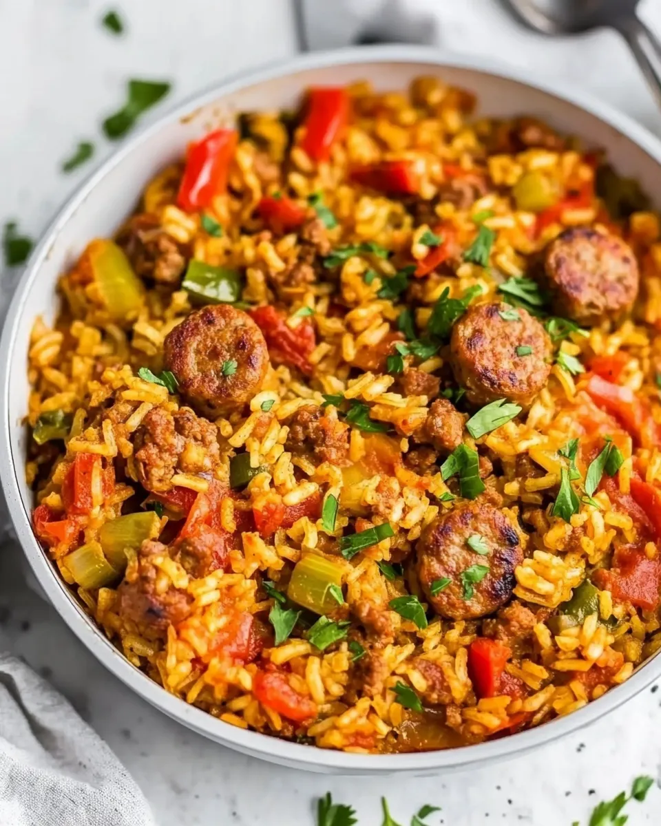 Homemade Easy One Pot Sausage and Rice Skillet photo
