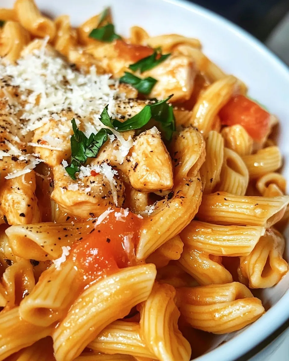 Quick Easy Pasta Dinner with Chicken plate image