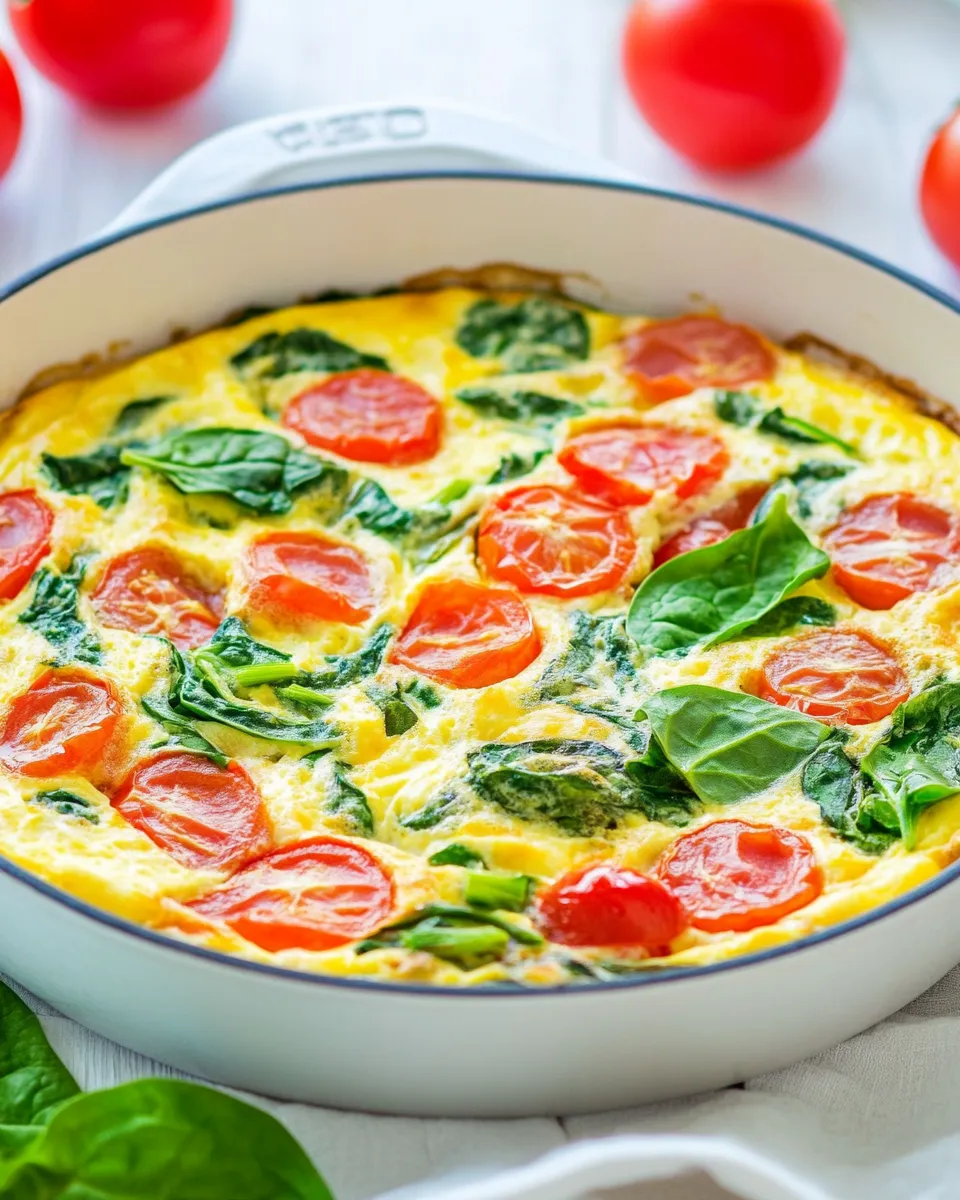 Classic Easy Spinach and Tomato Frittata recipe image