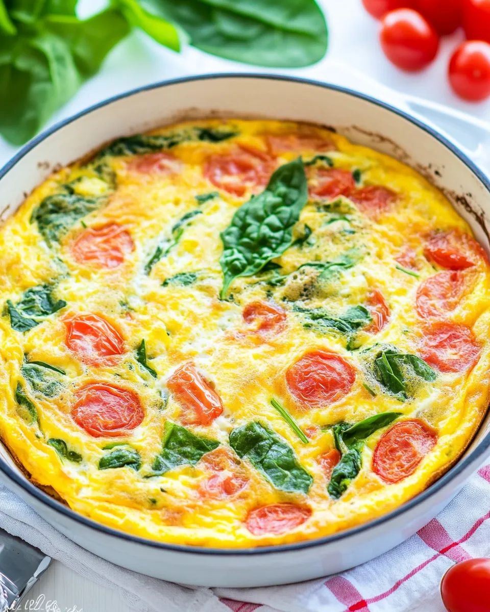 Delicious Easy Spinach and Tomato Frittata dish photo