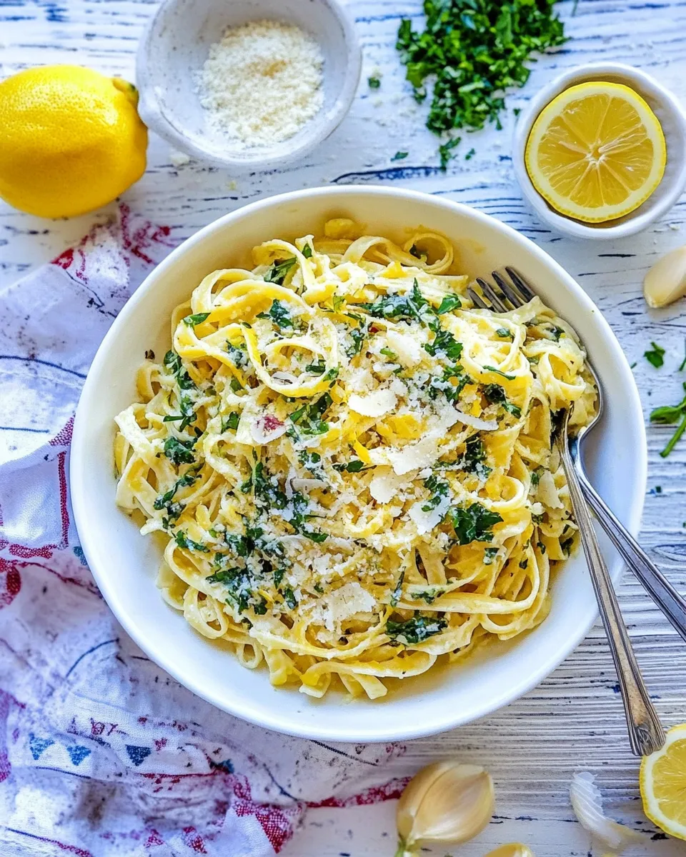 Quick Easy and Fresh Garlic Lemon Pasta dish photo