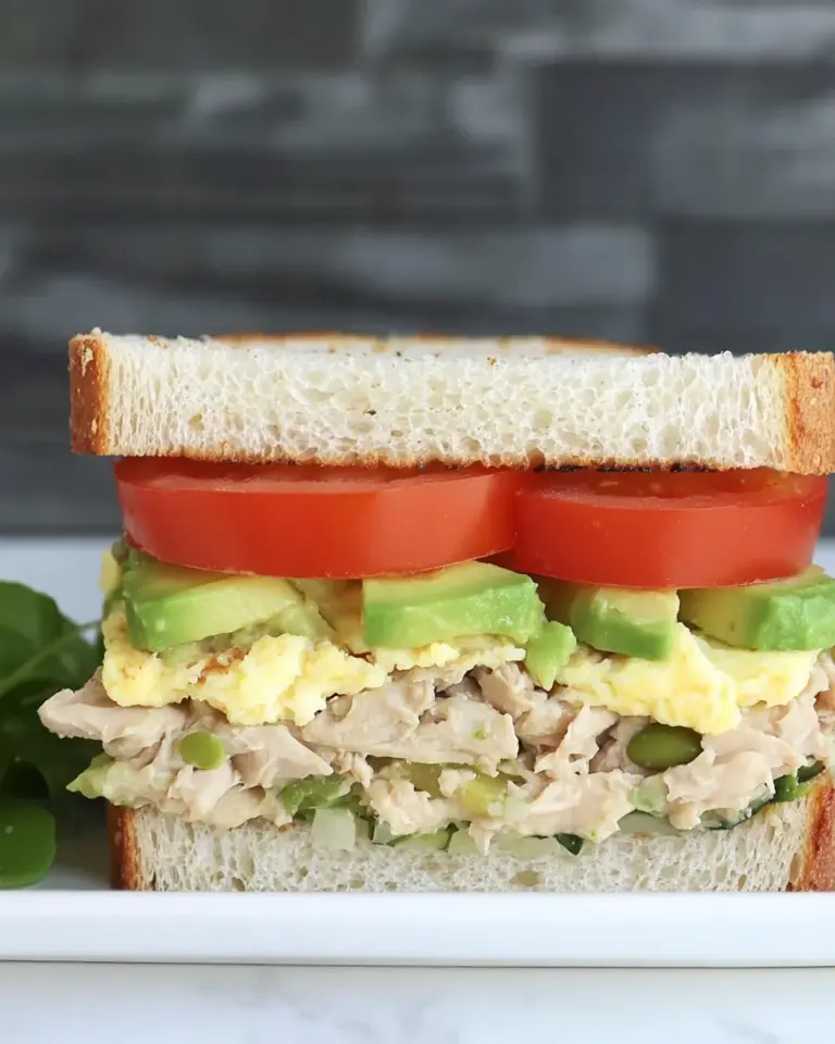 Homemade Egg Avocado Tuna Sandwich photo