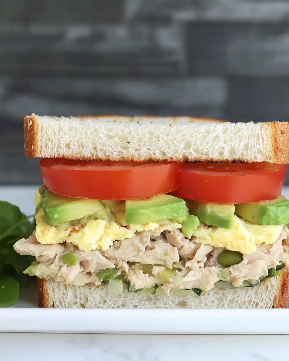 Homemade Egg Avocado Tuna Sandwich photo