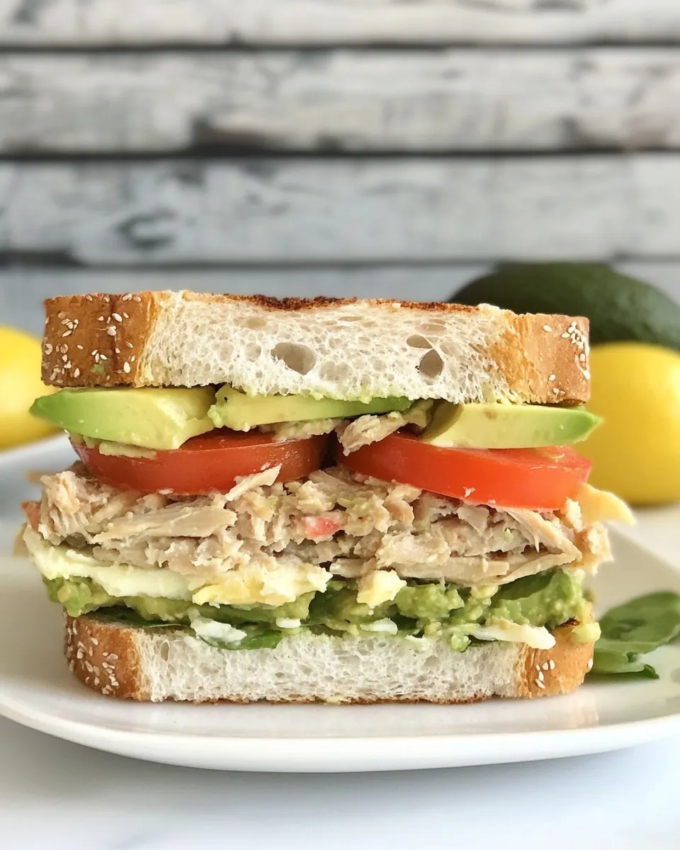 Classic Egg Avocado Tuna Sandwich recipe image