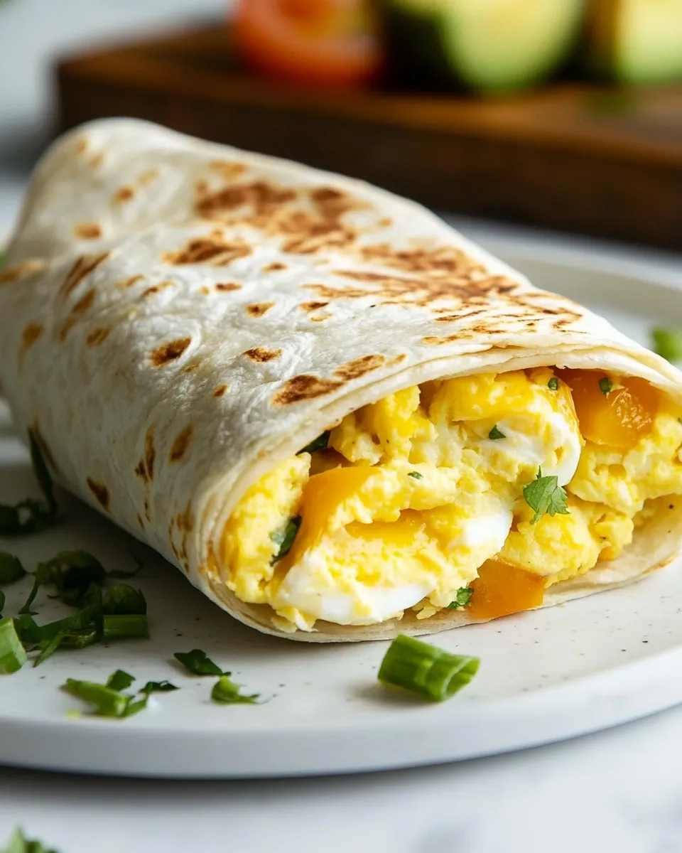 Delicious Egg Burrito plate image