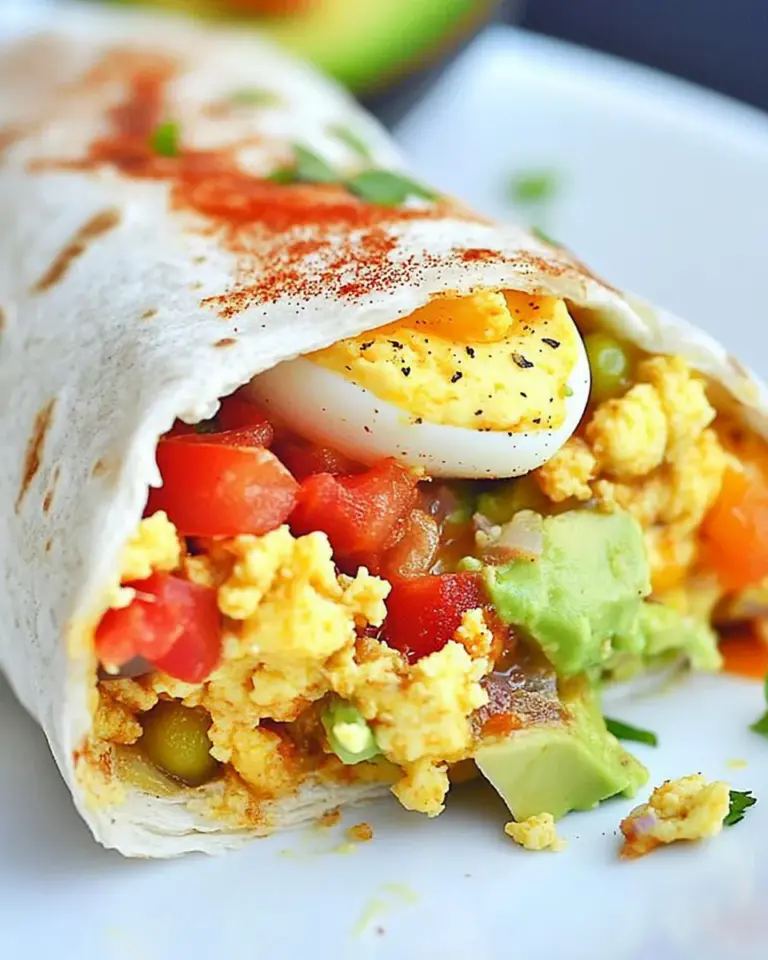 Homemade Egg and Avocado Breakfast Burrito recipe photo