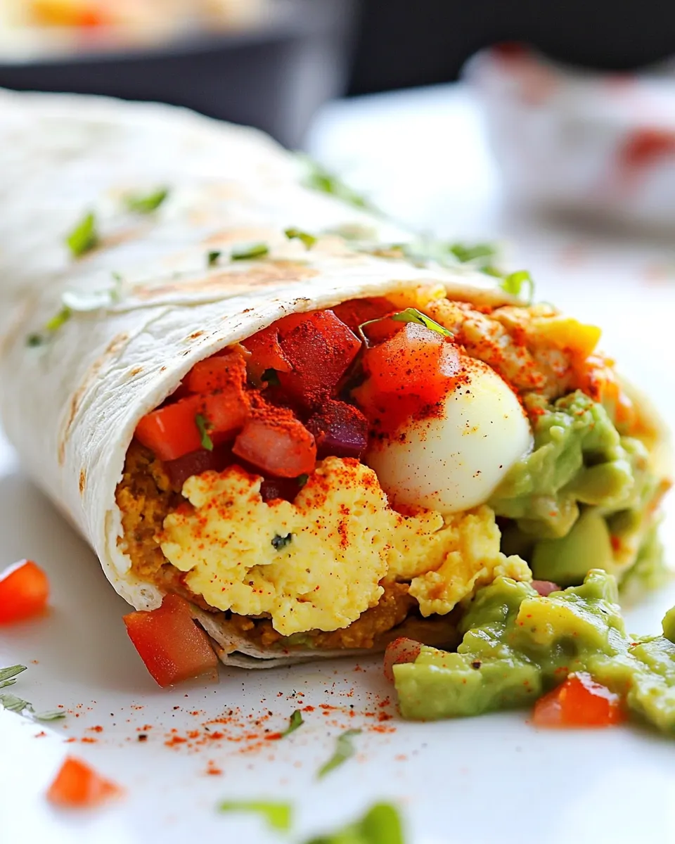 Delicious Egg and Avocado Breakfast Burrito picture