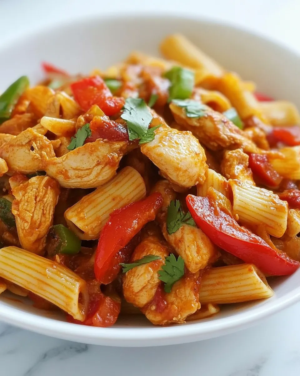 Classic Fajita Chicken and Enchilada Pasta dish photo