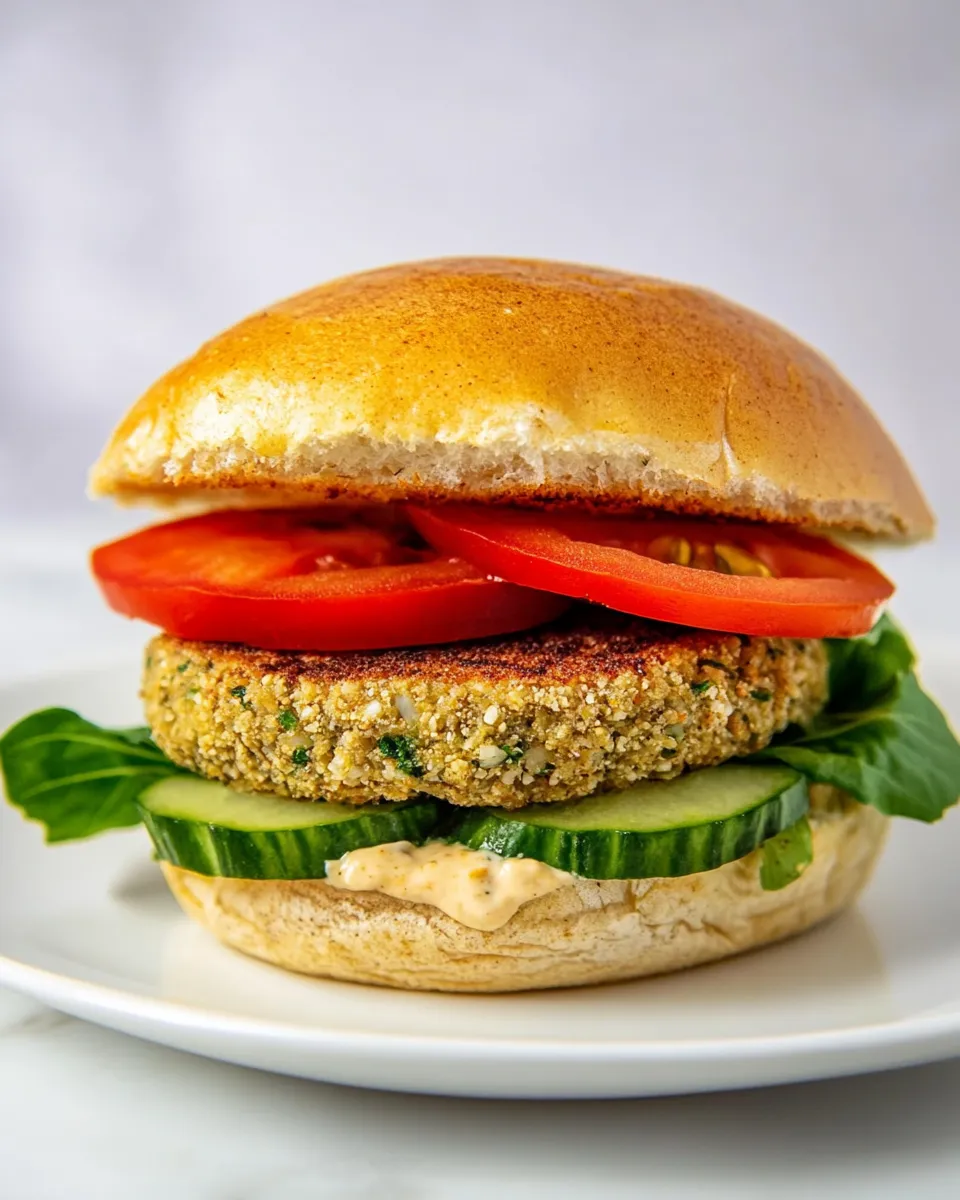 Easy Falafel Burger food shot