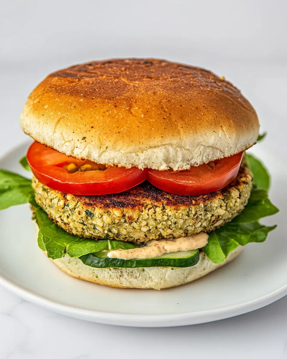 Delicious Falafel Burger plate image