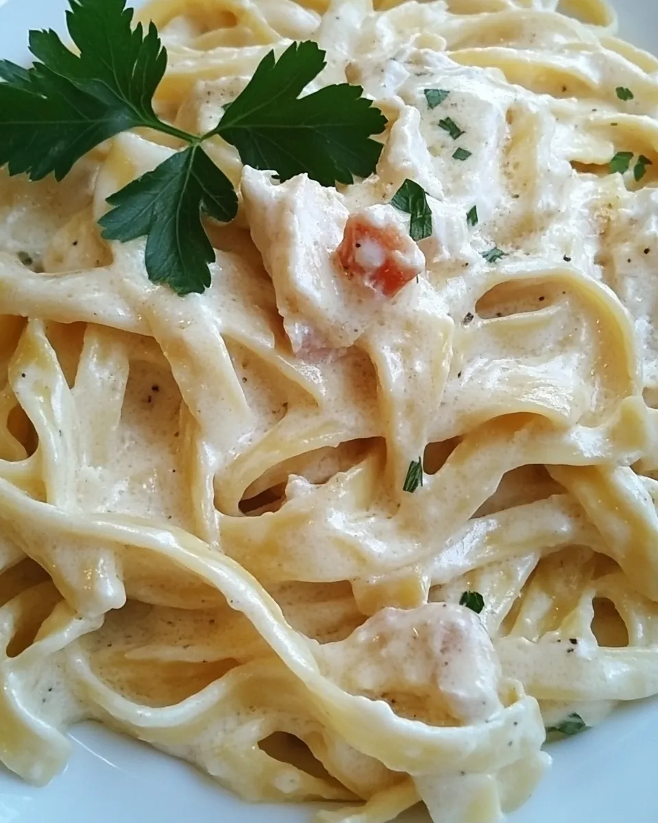 Delicious Fettuccine Alfredo with Fresh Pasta dish photo