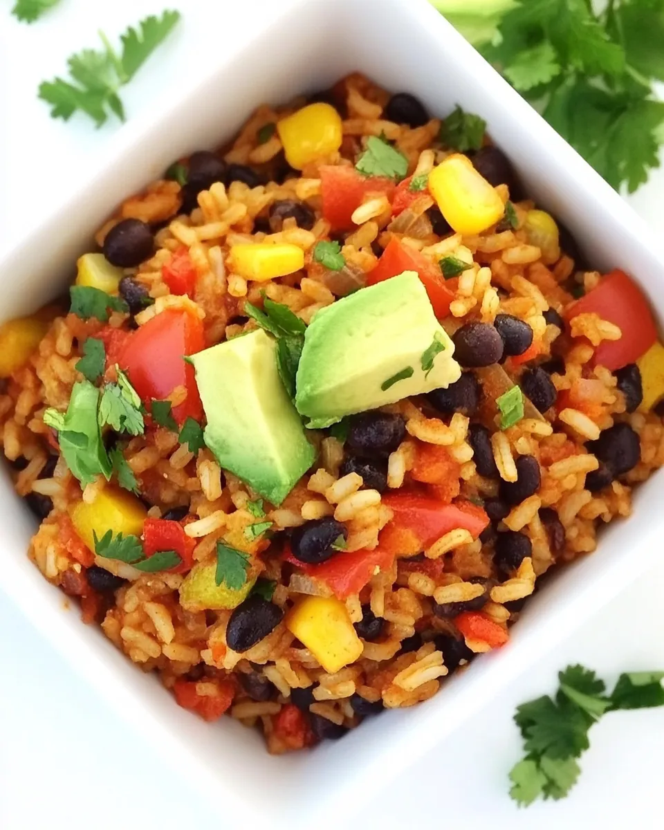 Delicious Fiesta Rice and Black Beans shot