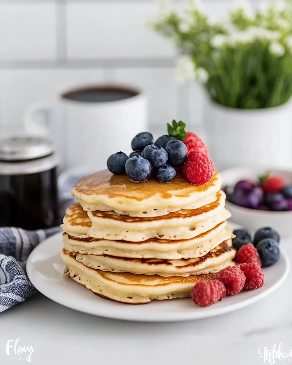 Easy Fluffy Buttermilk Pancakes food shot
