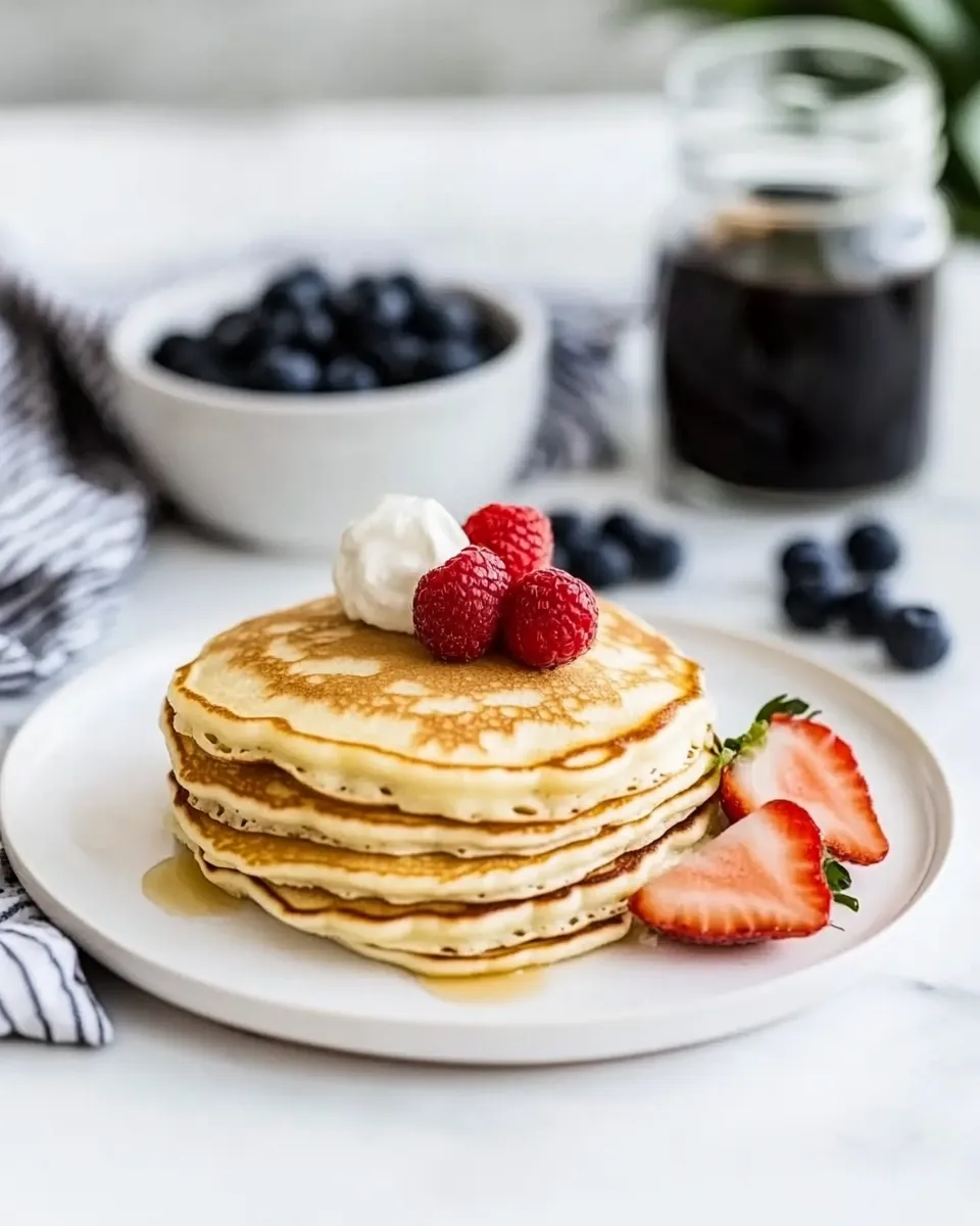 Delicious Fluffy Buttermilk Pancakes plate image
