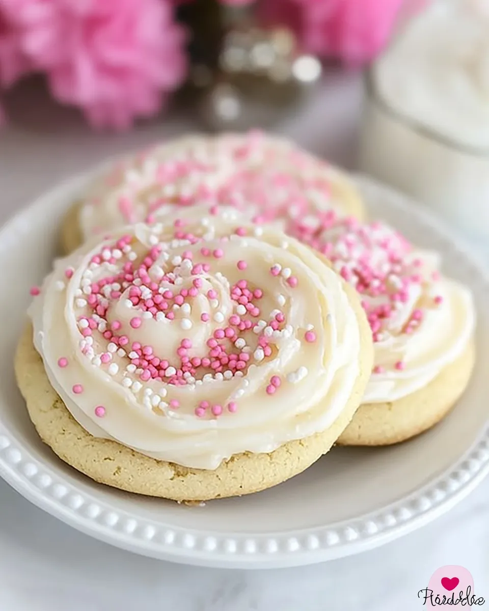 Delicious Frosted Lofthouse Cookies plate image