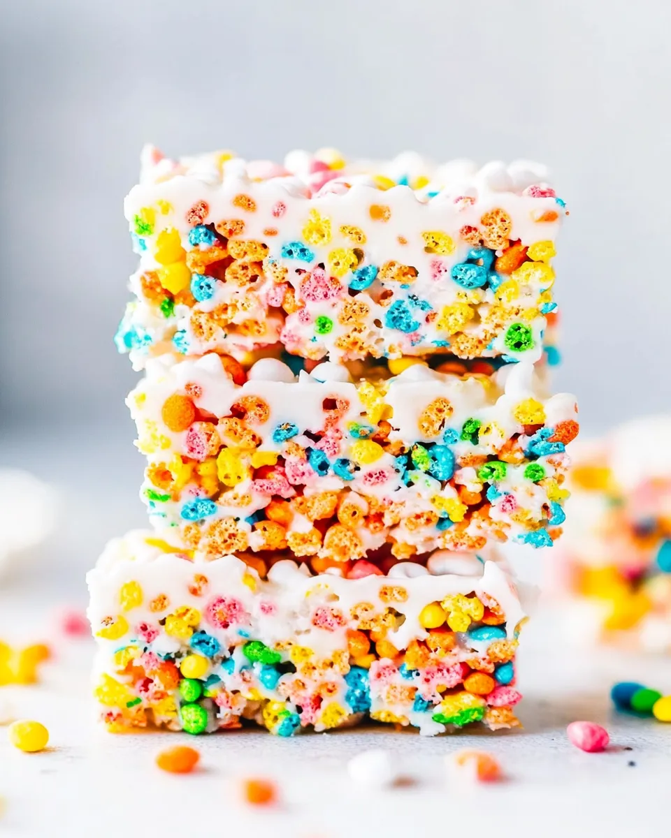 Classic Fruity Pebbles Rice Krispies Treats dish photo