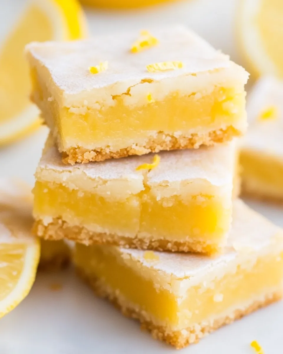 Homemade Fudgy Lemon Brownie Bars (Lemon Blondies) recipe photo