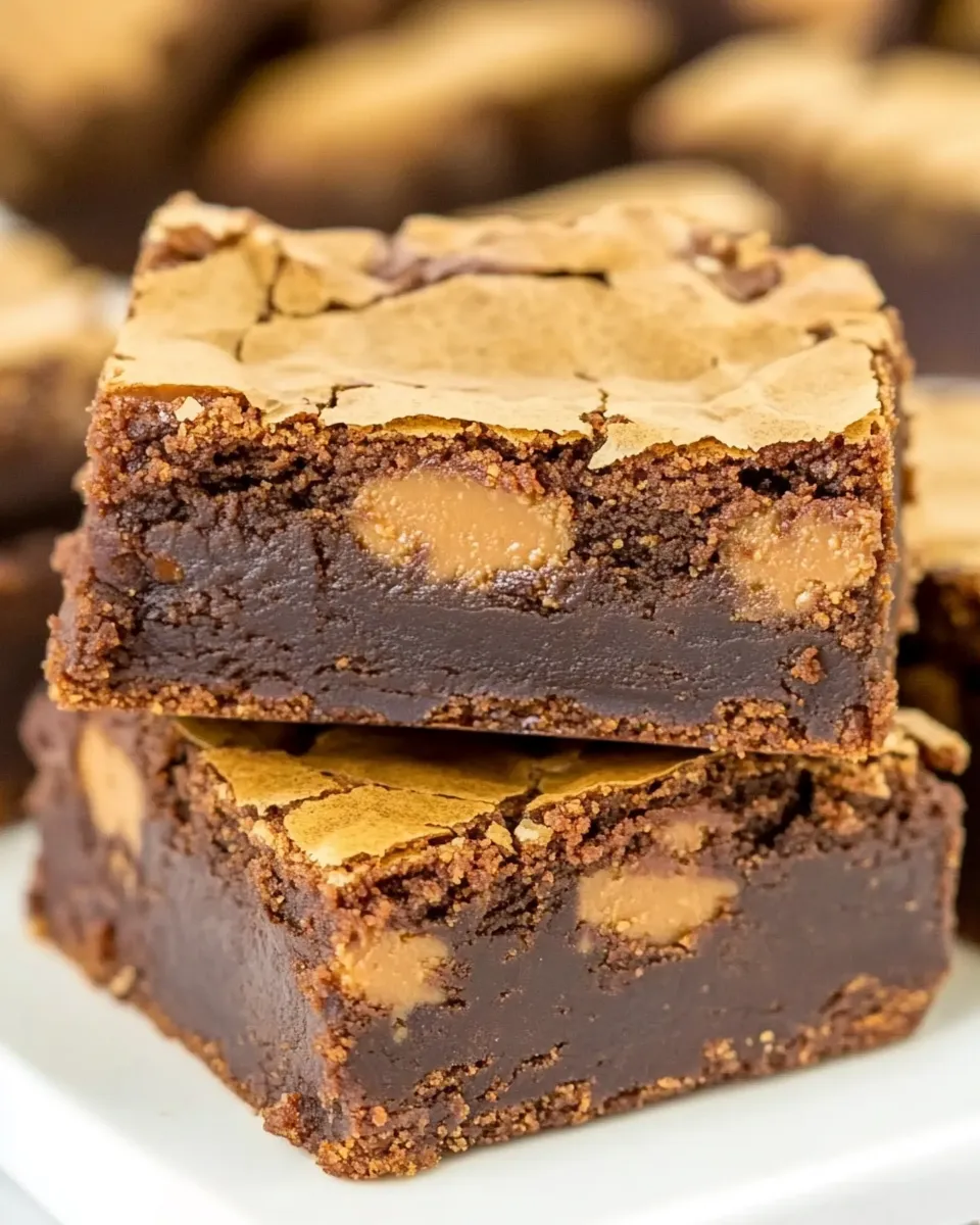 Easy Fudgy Peanut Butter Cup Brownies food shot